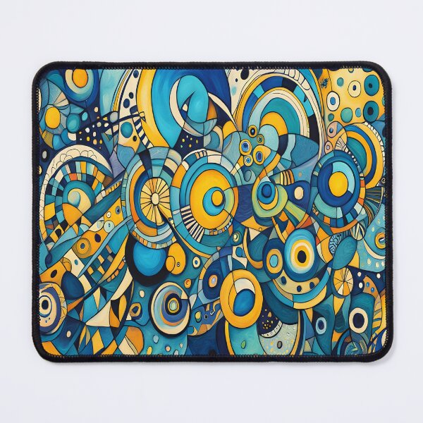 Item preview, Geometric abstraction in blue and yellow designed and sold by artedamensagem.