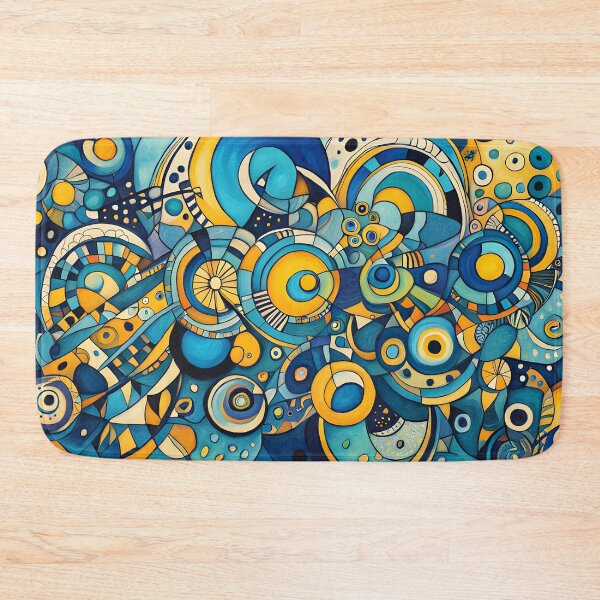 Item preview, Geometric abstraction in blue and yellow designed and sold by artedamensagem.