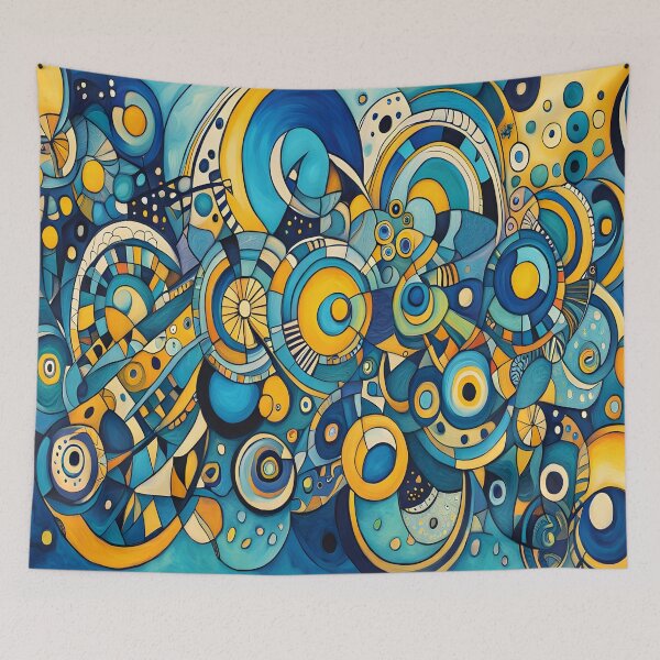Item preview, Geometric abstraction in blue and yellow designed and sold by artedamensagem.