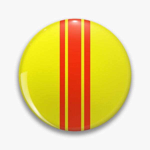 Item preview, Single Stripe with 2 Thick Pinstripes (Bright Red on Yellow) designed and sold by Racing Stripes Only.