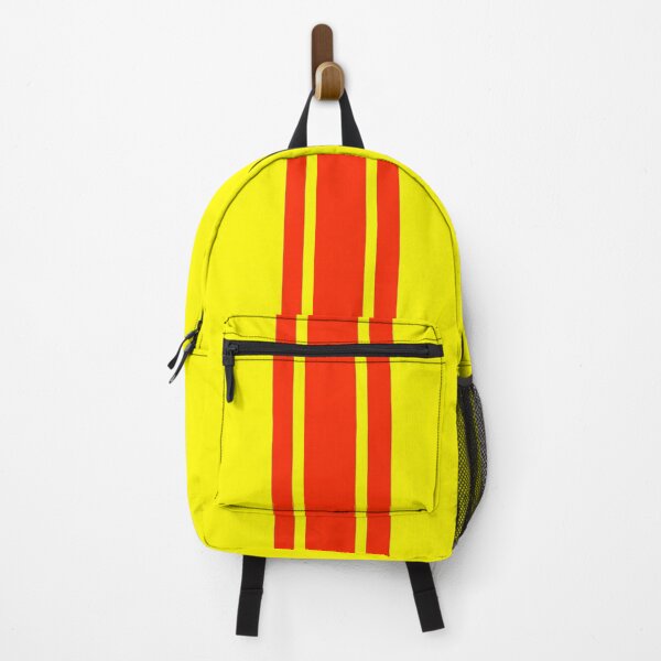 Item preview, Single Stripe with 2 Thick Pinstripes (Bright Red on Yellow) designed and sold by Racing Stripes Only.