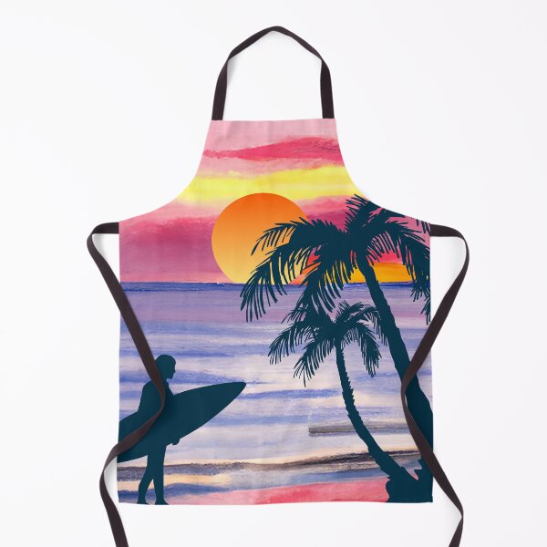 Artikelvorschau, Retro Surfer Sonnenuntergang Palm Beach Kunst entworfen und verkauft von FestivityFinds.