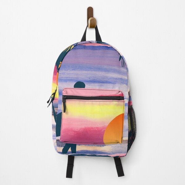 Artikelvorschau, Retro Surfer Sonnenuntergang Palm Beach Kunst entworfen und verkauft von FestivityFinds.
