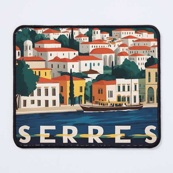 Aperçu de l'œuvre Serres Macédoine centrale Grèce Voyages vintage Tourisme rétro créée et vendue par TravelersGems.