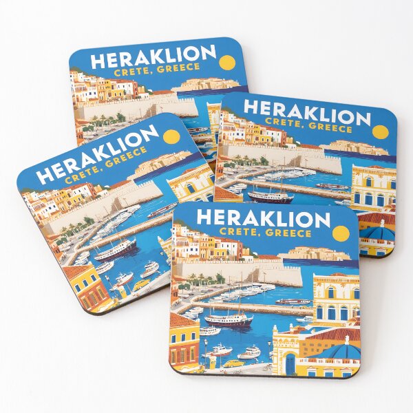 Item preview, Heraklion Crete Greece Vintage Travel Retro Tourism designed and sold by TravelersGems.
