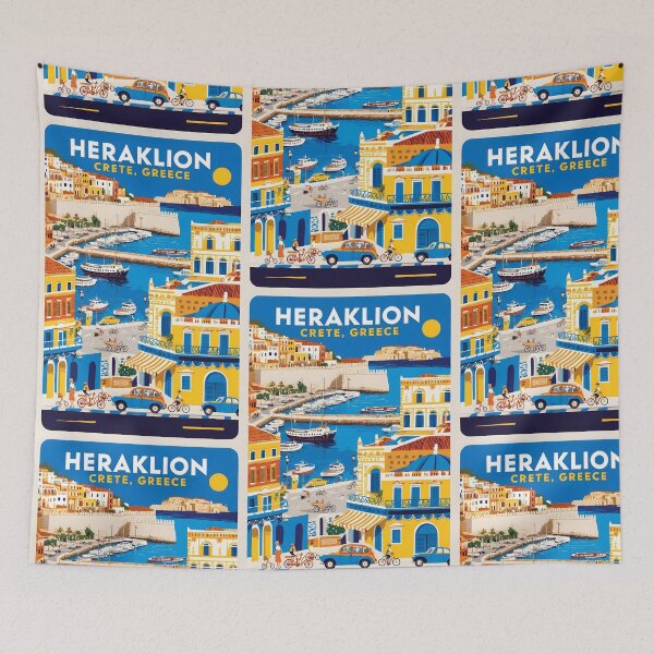 Item preview, Heraklion Crete Greece Vintage Travel Retro Tourism designed and sold by TravelersGems.