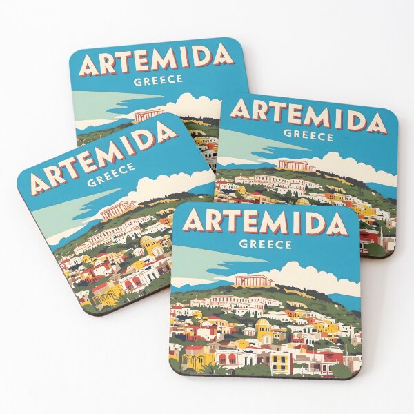 Item preview, Artemida Attica Greece Vintage Travel Retro Tourism designed and sold by TravelersGems.