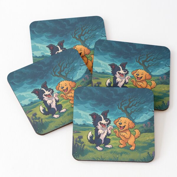 Item preview, Wuthering Bites – Playful Cartoon Border Collie & Maltipoo designed and sold by designs_by_s2.
