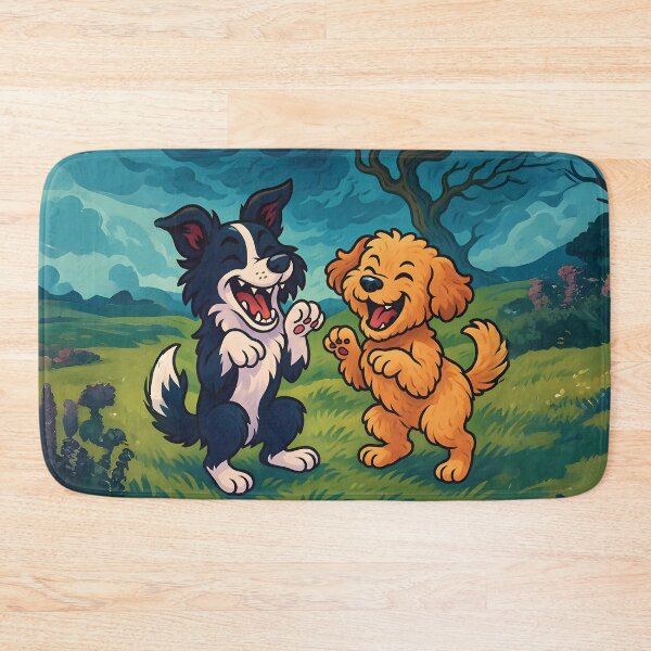 Item preview, Wuthering Bites – Playful Cartoon Border Collie & Maltipoo designed and sold by designs_by_s2.