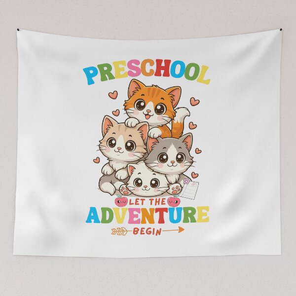 Item preview, Kawaii Cat Back To School Preschool Let The Adventure Begin  designed and sold by thebest-2studio.