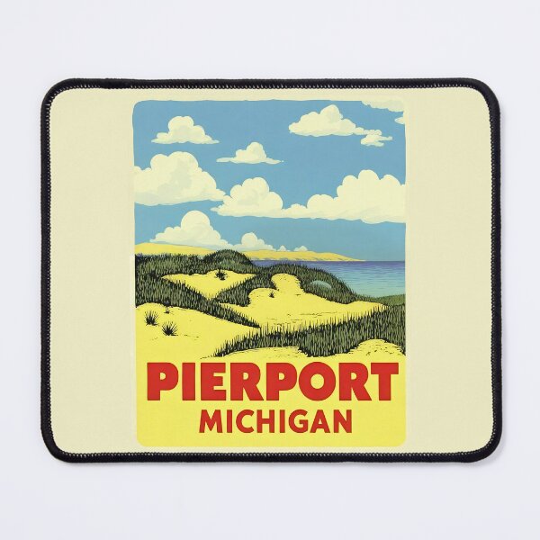Item preview, Pierport Michigan Vintage Travel Decal designed and sold by TheOldMittenIllustrated.