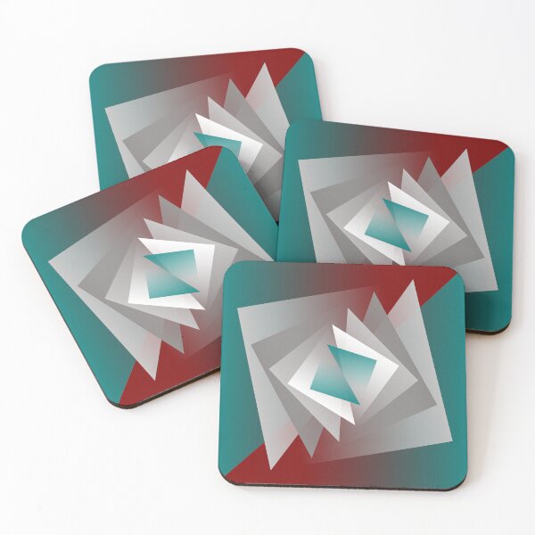 Item preview, Teal Burgundy Gray Triangles designed and sold by feiermar.