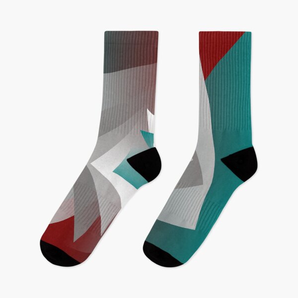 Item preview, Teal Burgundy Gray Triangles designed and sold by feiermar.