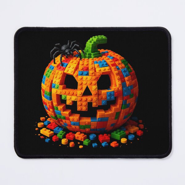 Item preview, Building Bricks Halloween Pumpkin with Spider designed and sold by BeansHotTees.