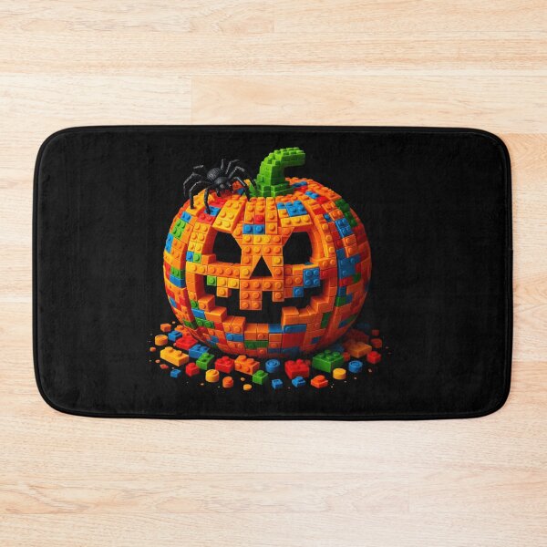 Artikelvorschau, Bausteine Halloween Kürbis mit Spinne entworfen und verkauft von BeansHotTees.
