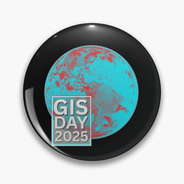 Item preview, GIS Day 2025 – Teal & Red Satellite Earth Artwork designed and sold by Carley Anne Plans.