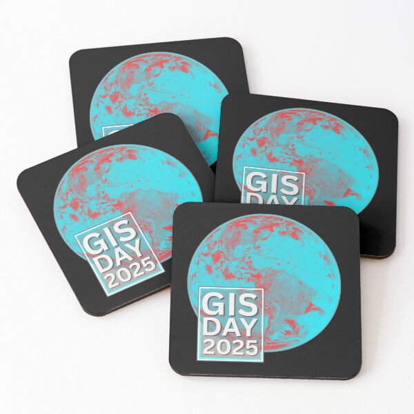 Item preview, GIS Day 2025 – Teal & Red Satellite Earth Artwork designed and sold by Carley Anne Plans.