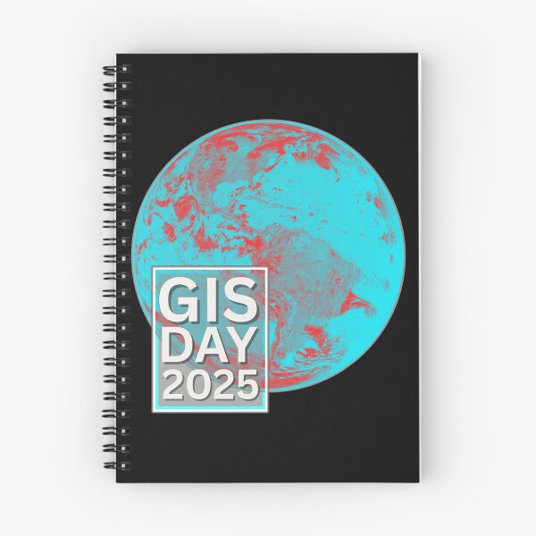 Item preview, GIS Day 2025 – Teal & Red Satellite Earth Artwork designed and sold by Carley Anne Plans.