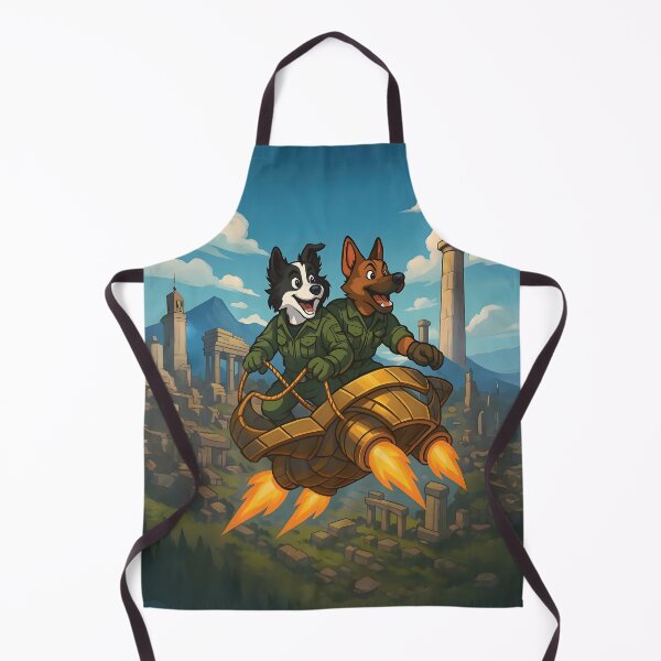 Item preview, Heroic Flight – Border Collie & German Shepherd in Futuristic Chariot designed and sold by designs_by_s2.