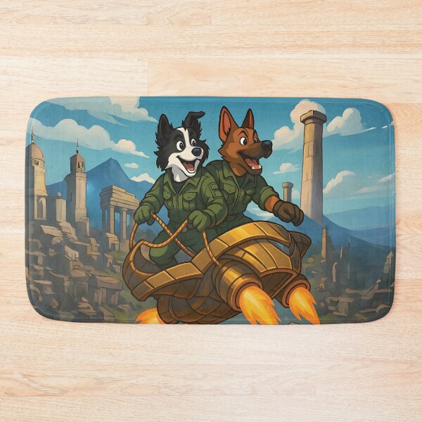 Item preview, Heroic Flight – Border Collie & German Shepherd in Futuristic Chariot designed and sold by designs_by_s2.