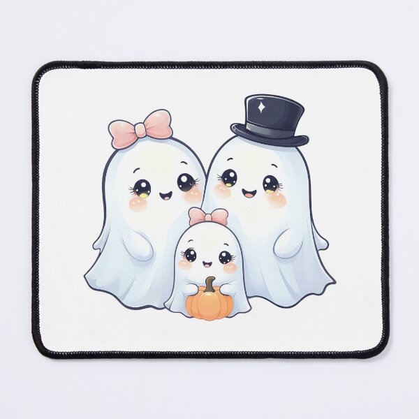 Item preview, Kawaii Halloween Ghost Family with Pumpkin designed and sold by The Crazy Cat Lady.