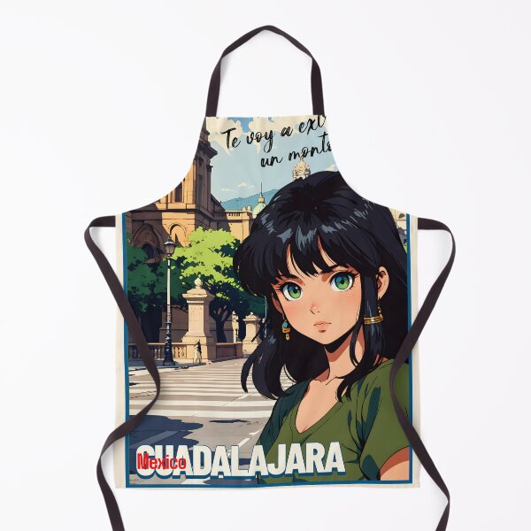 Item preview, Retro Anime Girl from Guadalajara Mexico Vintage Travel Romantic Quote designed and sold by Kawaii-Sky.