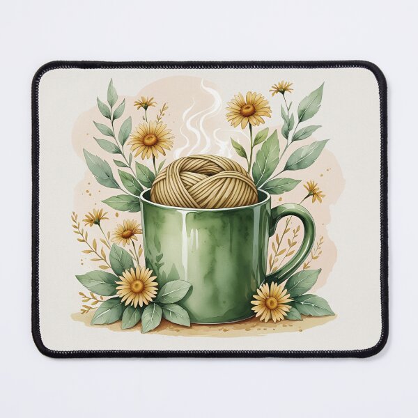 Item preview, Brew, Stitch, Repeat – Coffee & Yarn Sticker designed and sold by SproutStitchHandmade.