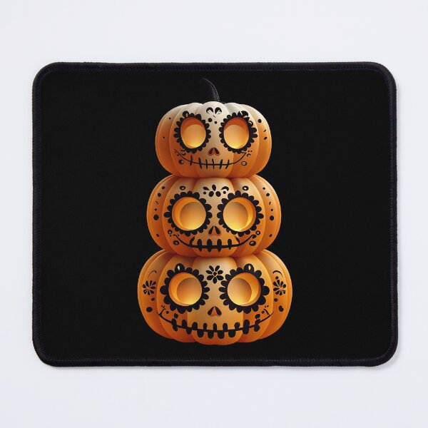 Item preview, Stacked Sugar Skull Pumpkins Halloween Design designed and sold by The Crazy Cat Lady.