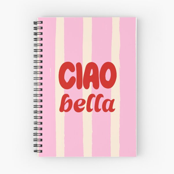 Item preview, Ciao Bella – Pink & Cream Striped Retro Typography designed and sold by MaiZephyr.