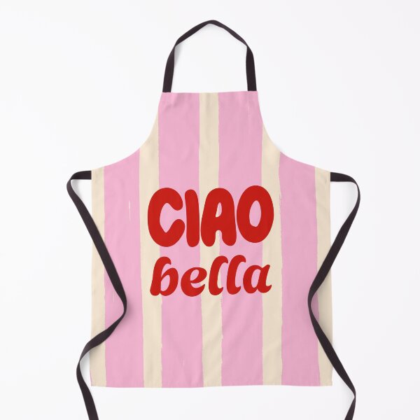 Item preview, Ciao Bella – Pink & Cream Striped Retro Typography designed and sold by MaiZephyr.