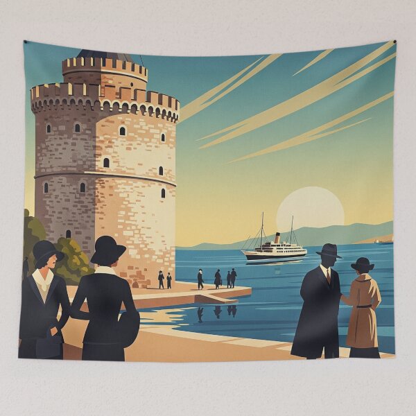 Item preview, 160 Thessaloniki, Greece Poster Design designed and sold by Alexis Art Collection.