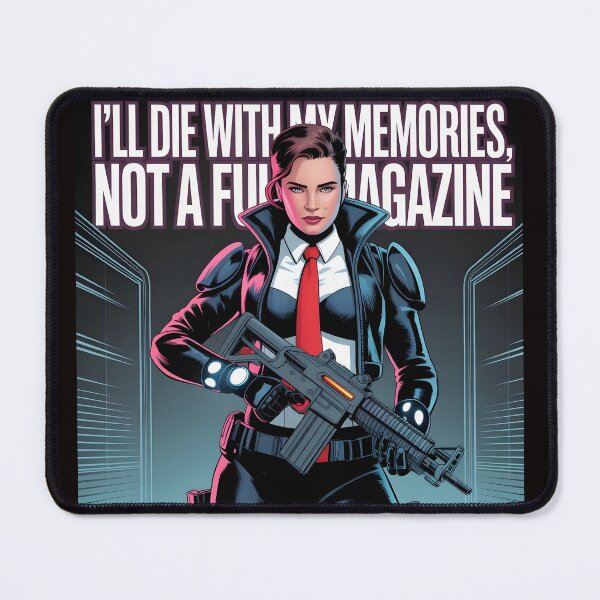 Item preview, I’ll Die With My Memories – Cyberpunk Woman With Rifle  designed and sold by UTkiKK.