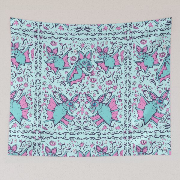 Item preview, medieval bat tapestry art designed and sold by crestfallenmermaid.
