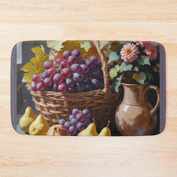 Item preview, Autumn Fruits in a Stone Cottage Kitchen – Rustic Oil Style designed and sold by Deezyned.