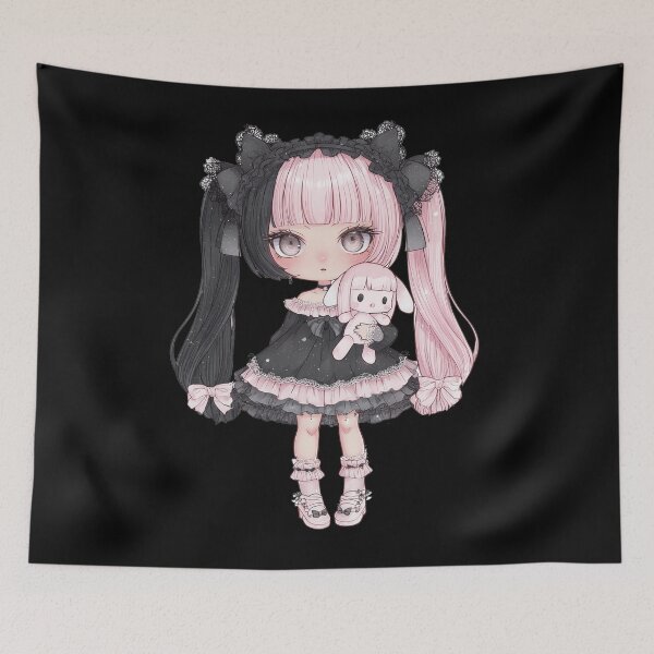 Aperçu de l'œuvre Poupée Chibi Kawaii à cheveux fendus – Jirai Kei Fashion créée et vendue par ArgentoArt.