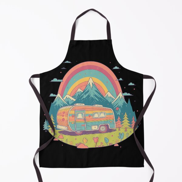 Item preview, Retro Rainbow Camper Mountain Adventure Sticker designed and sold by FestivityFinds.