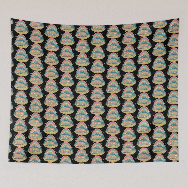 Item preview, Retro Rainbow Camper Mountain Adventure Sticker designed and sold by FestivityFinds.