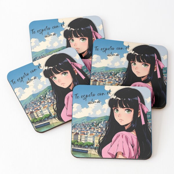 Item preview, Retro Anime Girl from Guayaquil Ecuador Vintage Travel Romantic Quote designed and sold by Kawaii-Sky.