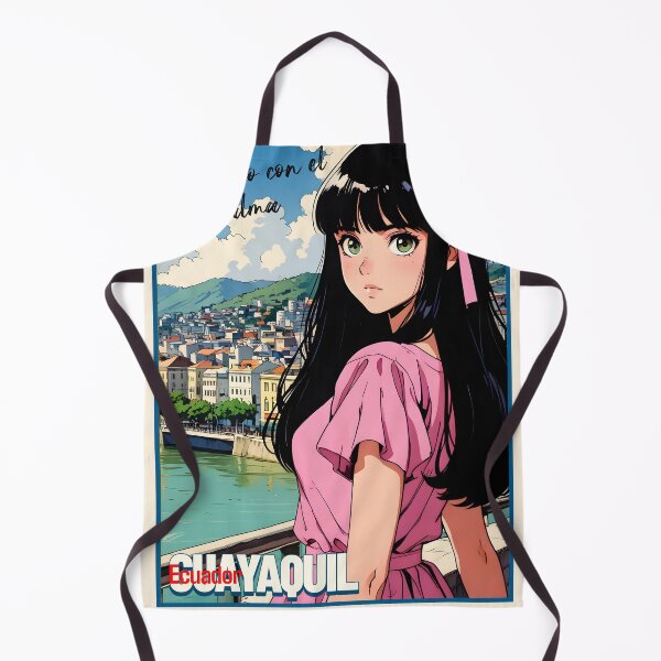 Item preview, Retro Anime Girl from Guayaquil Ecuador Vintage Travel Romantic Quote designed and sold by Kawaii-Sky.
