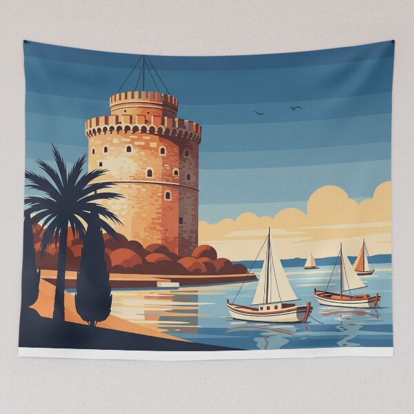 Item preview, 162 Thessaloniki, Greece Poster Design designed and sold by Alexis Art Collection.