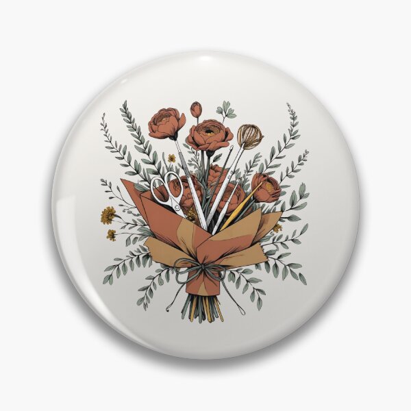 Item preview, Tools in Bloom – Floral Craft Tools Sticker designed and sold by SproutStitchHandmade.