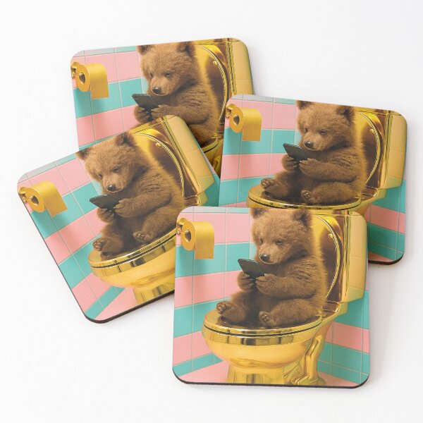 Item preview, funny grizzly sitting on a golden toilet designed and sold by Mauswohn.