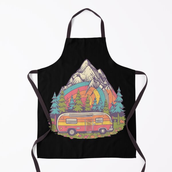 Item preview, Vintage Rainbow Camper Mountain Adventure Sticker designed and sold by FestivityFinds.