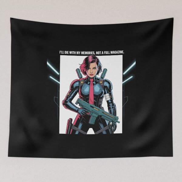 Item preview, I’ll Die With My Memories – Cyberpunk Woman RED TIE designed and sold by UTkiKK.