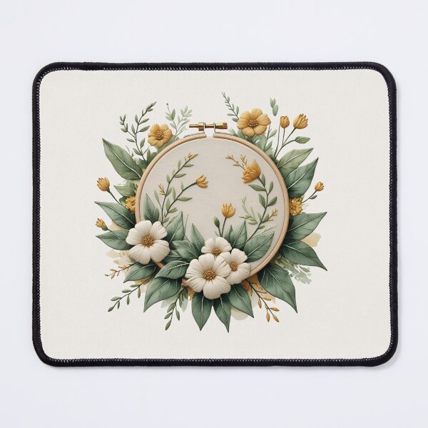Item preview, Stitched in Bloom – Floral Embroidery Hoop designed and sold by SproutStitchHandmade.