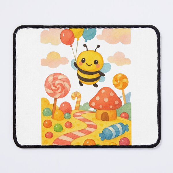 Item preview, Bee-loon Adventure – Cute Bumblebee with Balloons in Candy Sky designed and sold by SmartyWonders.