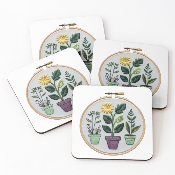 Item preview, Grow What You Stitch – Embroidery Hoop with Plants designed and sold by SproutStitchHandmade.