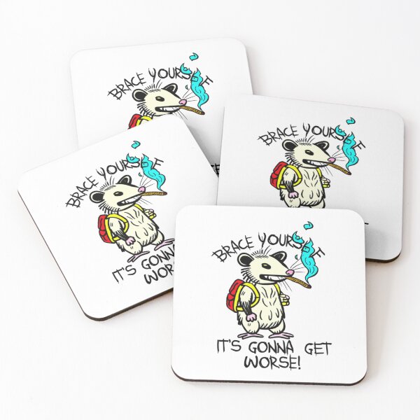 Item preview, Get worse, possum, pessimist, grumpy, funnyfits70, Humor, Funny, retro, vintages, funny quotes, animal humor, designed and sold by FunnyFits70.