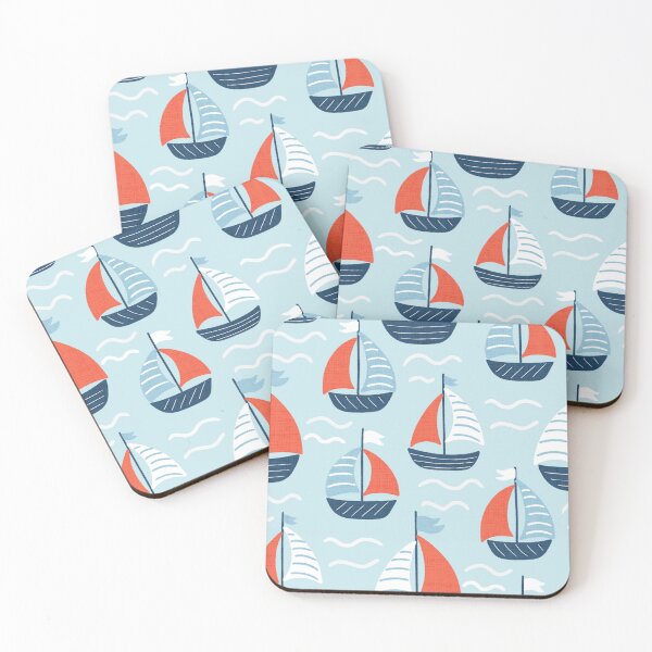Item preview, Cute Nautical Sailboat Pattern for Kids | Red Blue Summer Ocean Design Kids Clothing designed and sold by FestivityFinds.