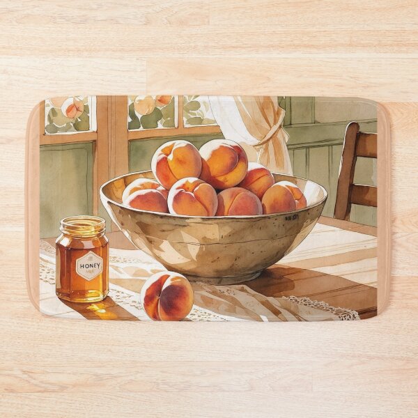 Item preview, Peaches in a Sunlit Cottage Kitchen – Soft Watercolor Charm designed and sold by Deezyned.